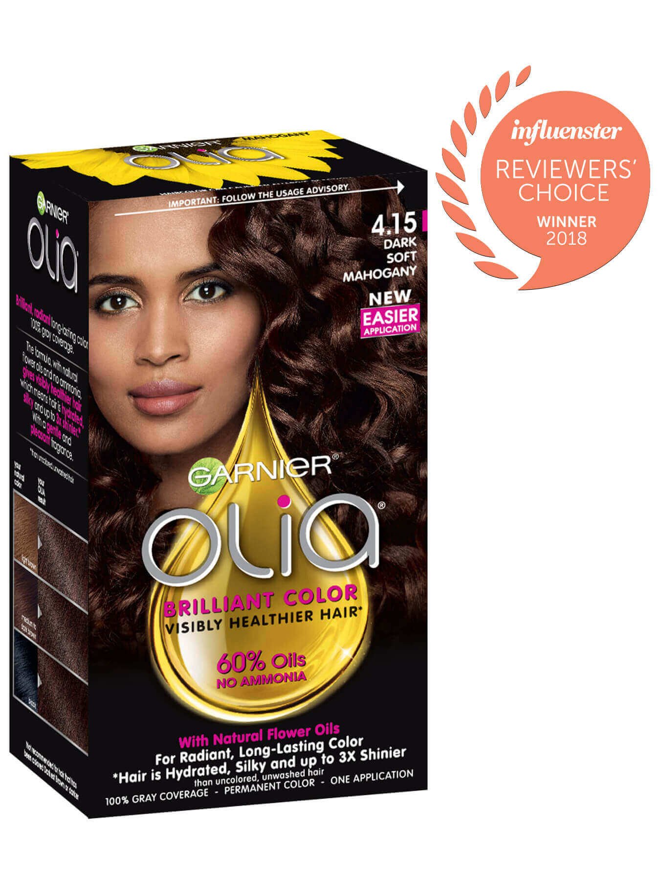 Garnier Olia Packshot Award 4.15 Dark Soft Mahogany